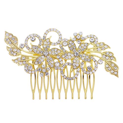 Decorative Hair Combs Zinc Alloy for bridal & with rhinestone Sold By PC