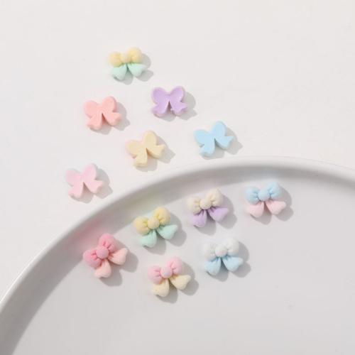 3D Nail Art Decoration Resin with Flocking Fabric Bowknot DIY Random Color Sold By PC