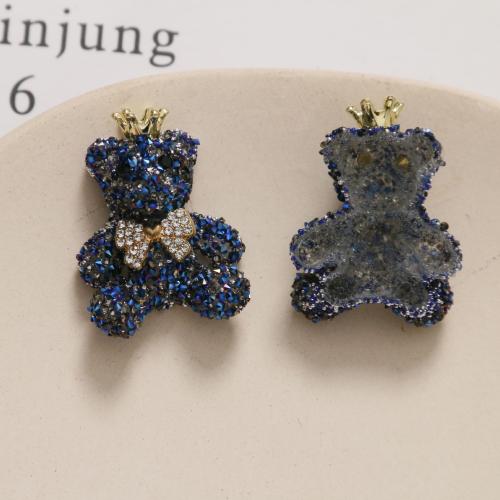 Mobile Phone DIY Decoration Resin Bear with rhinestone Sold By PC