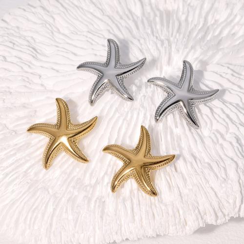 Stainless Steel Stud Earrings 304 Stainless Steel Starfish fashion jewelry & for woman Sold By Pair