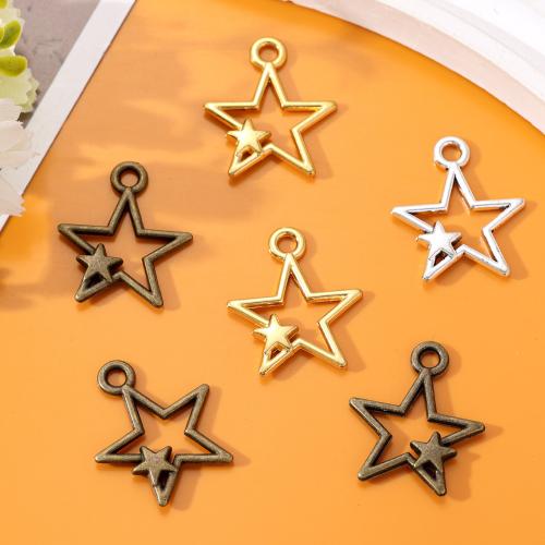 Zink Alloy Star Pendant, plated, DIY & ihålig, fler färger för val, nickel, bly och kadmium gratis, 26x22mm, Ca 100PC/Bag, Säljs av Bag