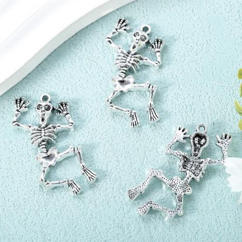 Zinc Alloy Skull Pendants antique silver color plated DIY nickel lead & cadmium free Approx Sold By Bag