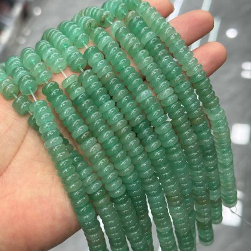 Perles aventurine, aventurine vert, Plat rond, DIY, vert, 8x3mm, Environ 55PC/brin, Vendu par brin