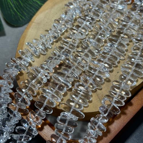 Φυσικό Σαφή χαλαζία χάντρες, Clear Quartz, DIY, λευκό, about:12x4mm, Sold Per Περίπου 38 cm Strand