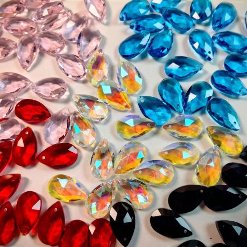 Gemstone Pendants Jewelry Glass Teardrop DIY 10mm Approx Sold By Bag