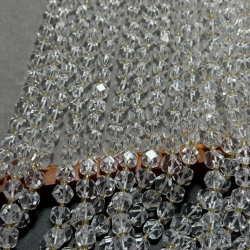 Naturlige klar kvarts perler, Clear Quartz, du kan DIY & facetteret, klar, 8x7mm, Solgt Per Ca. 38 cm Strand