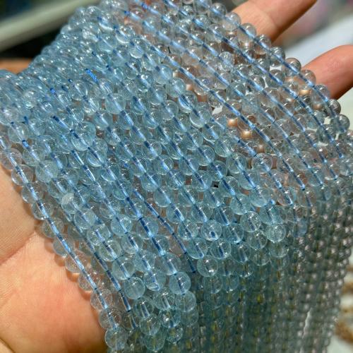 Gemstone Jewelry Beads Topaze Round polished DIY blue 6mm Sold Per Approx 38 cm Strand