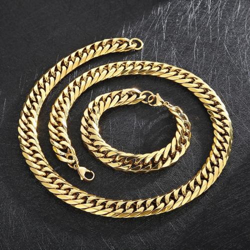 Roestvrij staal sieraden sets, 304 roestvrij staal, gold plated, verschillende stijlen voor de keuze & voor de mens, meer kleuren voor de keuze, Verkocht door PC