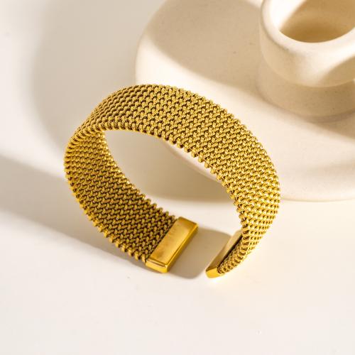 Bracelet en acier inoxydable, Acier inoxydable 304, Placage de couleur d'or, pour femme, Vendu par PC