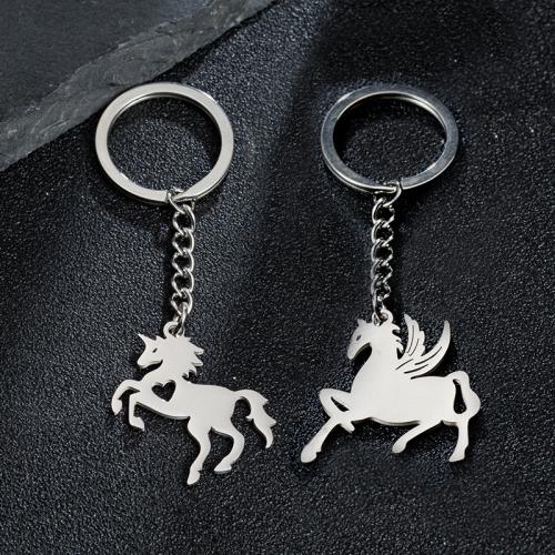 Stainless Steel Key Clasp 304 Stainless Steel Horse plated & for woman Sold By PC