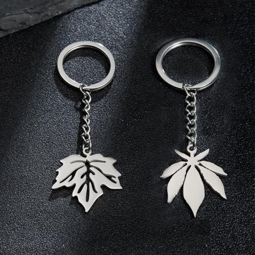 Stainless Steel Key Clasp 304 Stainless Steel Maple Leaf plated fashion jewelry Sold By PC