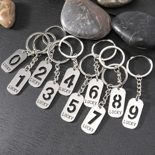 Stainless Steel Key Clasp 304 Stainless Steel Number plated fashion jewelry Sold By PC