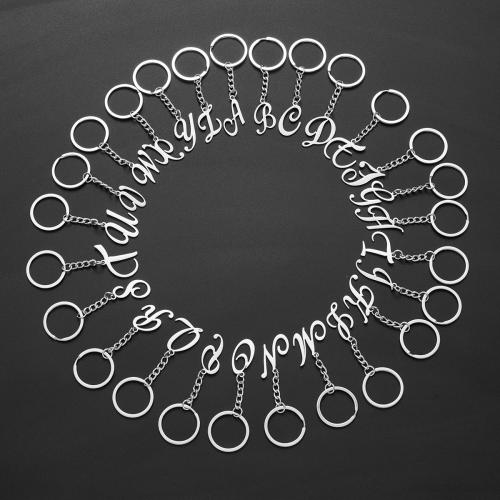 Stainless Steel Key Clasp 304 Stainless Steel Alphabet Letter plated fashion jewelry Sold By PC