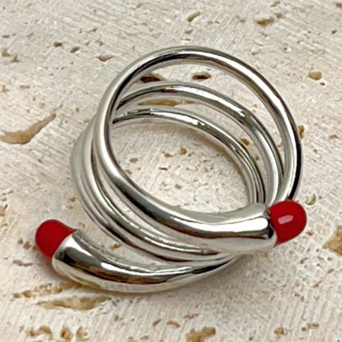 Zinc Alloy Finger Ring plated multilayer & for woman & epoxy gel Sold By PC