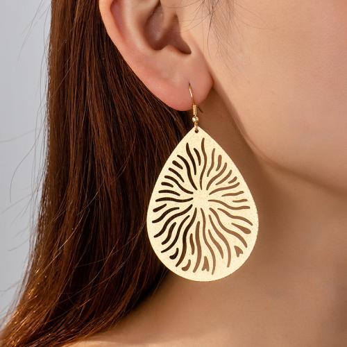 Zinc Alloy Drop Earrings plated for woman gold Sold By Pair