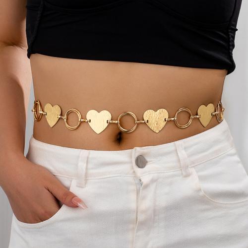 Body Chain Sieraden, Zinc Alloy, Hart, plated, voor vrouw, goud, Verkocht door PC