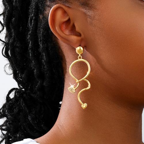 Lo zinco in lega Stud Earring, lega in zinco, placcato, Micro spianare cubic zirconia & per la donna, oro, Venduto da coppia