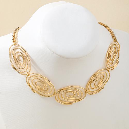 Collar de Aleación de Zinc, chapado, para mujer, dorado, Vendido por UD