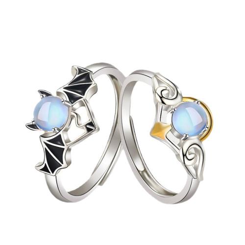 Bague en alliage de zinc, avec Moonstone, unisexe & styles différents pour le choix, plus de couleurs à choisir, Taille:8, Vendu par PC