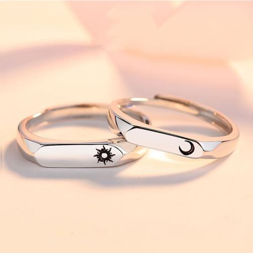 Couple Finger Rings Zinc Alloy plated Unisex & open & enamel Sold By Set