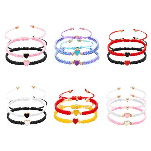 Couple Bracelet and Bangle Zinc Alloy with Polyester Cord 2 pieces & Unisex & enamel Sold By Set