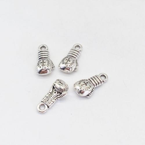 Sinc Alloy Pendants, dornálaíocht Glove, dath airgid antique plátáilte, DIY, 22x10x7mm, 100ríomhairí pearsanta/Mála, Díolta De réir Mála