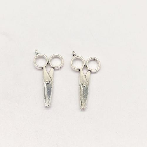 Zinc Alloy Scissors Pendants antique silver color plated DIY Sold By Bag