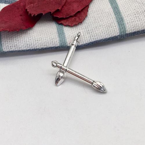 Zinc Alloy Pendler, Chinese Brush, antik sølv farve forgyldt, du kan DIY, 30x4x4mm, 100pc'er/Bag, Solgt af Bag