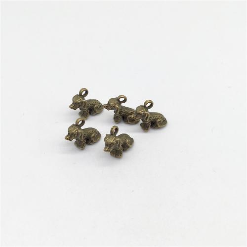 In lega di zinco animali pendenti, lega in zinco, Cane, placcato bronzo antico, DIY, 13x10mm, 100PC/borsa, Venduto da borsa