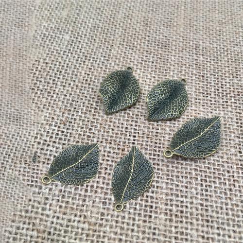 Zinklegering Leaf Hangers, Zinc Alloy, Blad, antiek brons plated, DIY, 33x20x4mm, 100pC's/Bag, Verkocht door Bag