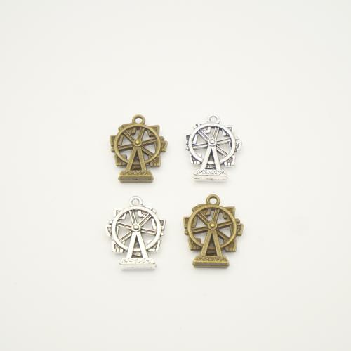 亜鉛合金ペンダント, 亜鉛合金, 観覧車, メッキ, DIY, 無色, 22x17mm, 100パソコン/バッグ, 売り手 バッグ