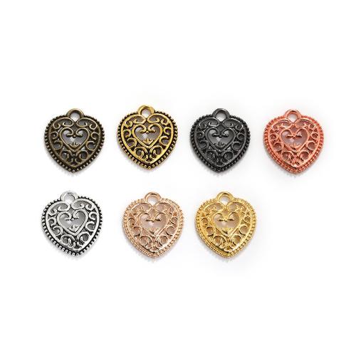 Zinc Alloy Heart Pendler, forgyldt, du kan DIY, flere farver til valg, 20x16x3mm, 100pc'er/Bag, Solgt af Bag