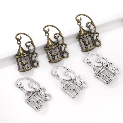 Sinc Alloy Pendants, Cage, plátáilte, DIY, dathanna níos mó le haghaidh rogha, 20x34x5mm, 100ríomhairí pearsanta/Mála, Díolta De réir Mála