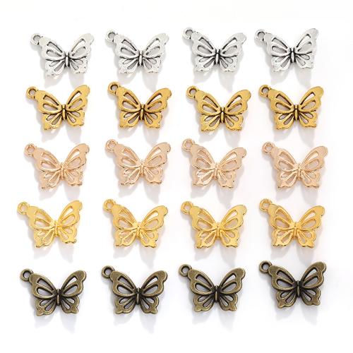 Zinc Alloy Animal Pendler, Butterfly, forgyldt, du kan DIY, flere farver til valg, 20x16x3mm, 100pc'er/Bag, Solgt af Bag