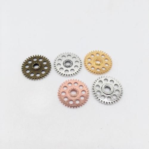 Sinc Alloy Pendants, Gear Roth, plátáilte, DIY, dathanna níos mó le haghaidh rogha, 26x26x3.50mm, 100ríomhairí pearsanta/Mála, Díolta De réir Mála