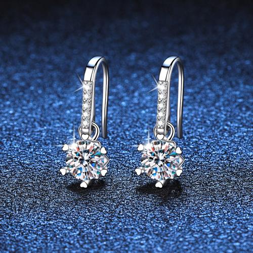 925 Sterling Silver Drop Earring Snowflake & for woman Sold By Pair