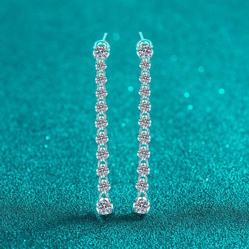 925スターリングシルバー ドロップイヤリング, とともに モイッサニテ, ファッションジュエリー & 女性用, earring length 80-100mm, 売り手 ペア