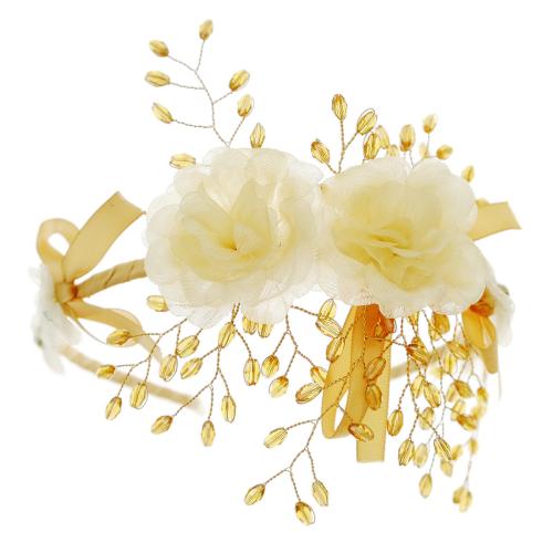 Hair Bands Cloth with brass wire & Crystal for bridal Sold By PC