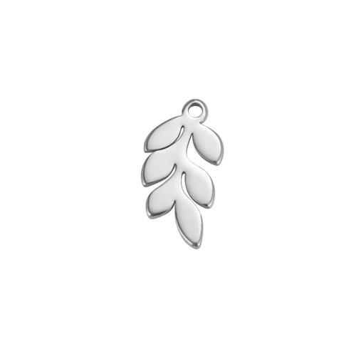 Stainless Steel Pendants 304 Stainless Steel Leaf DIY Sold By PC