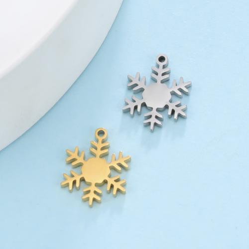 Stainless Steel Pendants 304 Stainless Steel Snowflake DIY Sold By PC