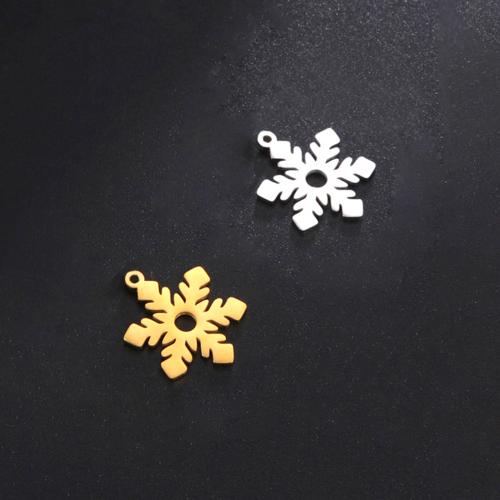 Stainless Steel Pendants 304 Stainless Steel Snowflake Christmas Design & DIY Sold By PC