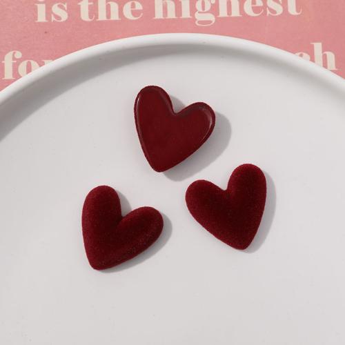 Mobile Phone DIY Decoration Resin with Flocking Fabric Heart Sold By PC