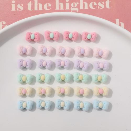 Mobile Phone DIY Decoration Resin with Flocking Fabric Bowknot Random Color Sold By PC