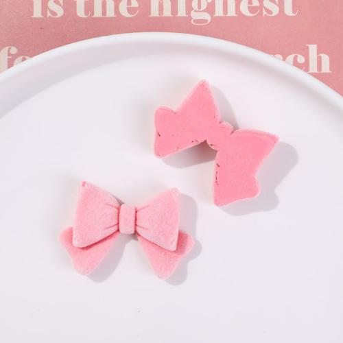 Hair Accessories DIY Findings Resin with Flocking Fabric Bowknot Sold By PC