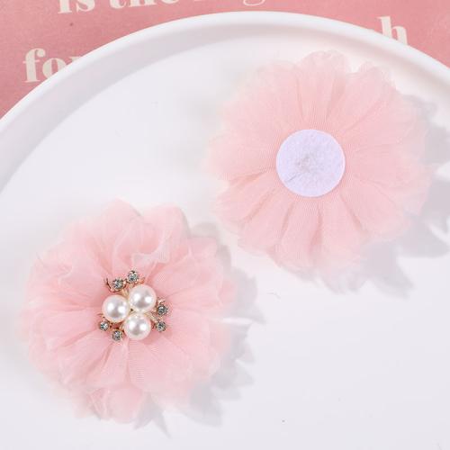 Hair Accessories DIY Findings Gauze Flower handmade Sold By PC