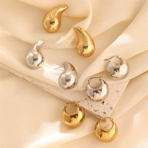 Stainless Steel Stud Earrings 304 Stainless Steel fashion jewelry & for woman Sold By Pair