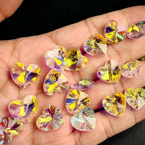 Gemstone Pendants Jewelry Glass Heart DIY 14mm Approx Sold By Bag