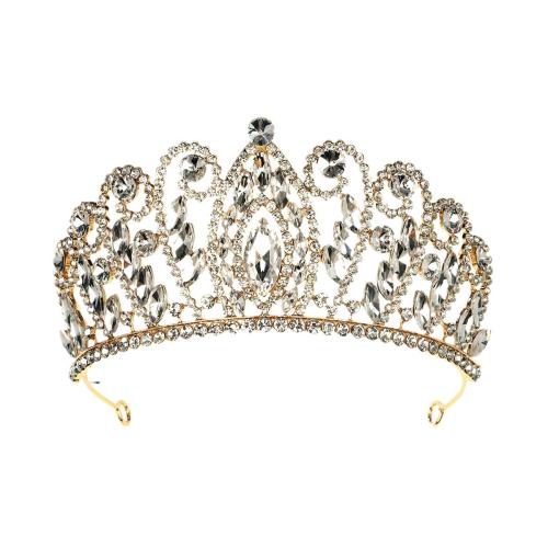 Tiaras, Cink Alloy, pozlaćen, za žene & s Rhinestone, više boja za izbor, nikal, olovo i kadmij besplatno, Prodano By PC