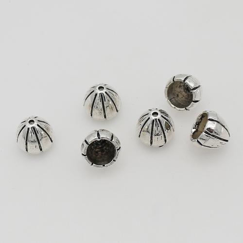 Zink legering Perle Cap, Zinc Alloy, antik sølv farve forgyldt, du kan DIY, nikkel, bly & cadmium fri, 10x9mm, Ca. 100pc'er/Bag, Solgt af Bag