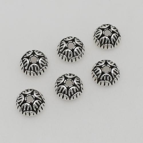 Lo zinco in lega tallone Cap, lega in zinco, placcato argento antico, DIY, assenza di nichel,piombo&cadmio, 10mm, Foro:Appross. 2.5mm, Appross. 100PC/borsa, Venduto da borsa